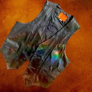 Leather vest unisex